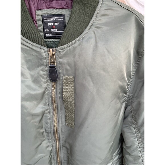 Superdry Mens MA-1 Bomber Jacket Full Zip Olive green - Picture 11 of 13